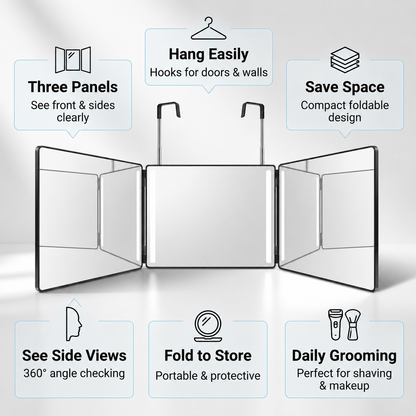 The 360 Mirror™ | Tri-Fold Makeup & Hair Mirror