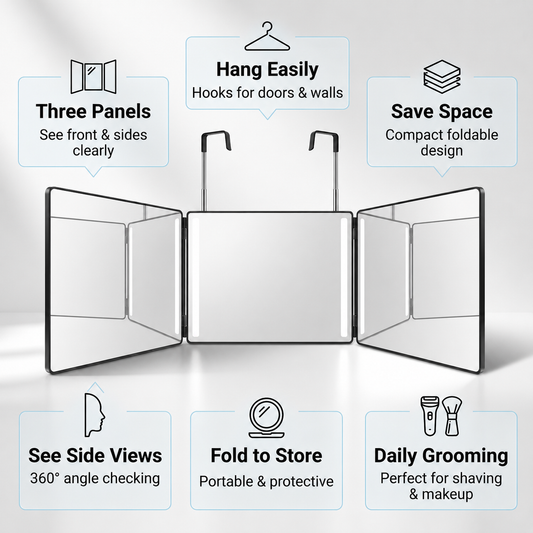 The 360 Mirror™ | Tri-Fold Makeup & Hair Mirror