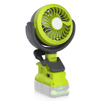 Turpow Cordless Fan For Roybi P108 P107 Battery 18V Fan Light 2 in 1 Compatible With Roybi 18V Li-ion Batteries Wireless fan