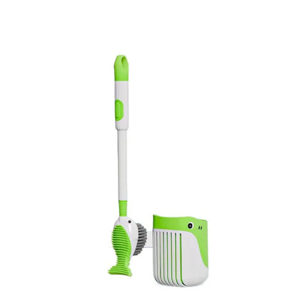 Space Saving Silicone Toilet Brush Set Non-Slip Cute Toilet Scrubber Durable Wall-Mounted Toilet Cleaner with Holder Sinks