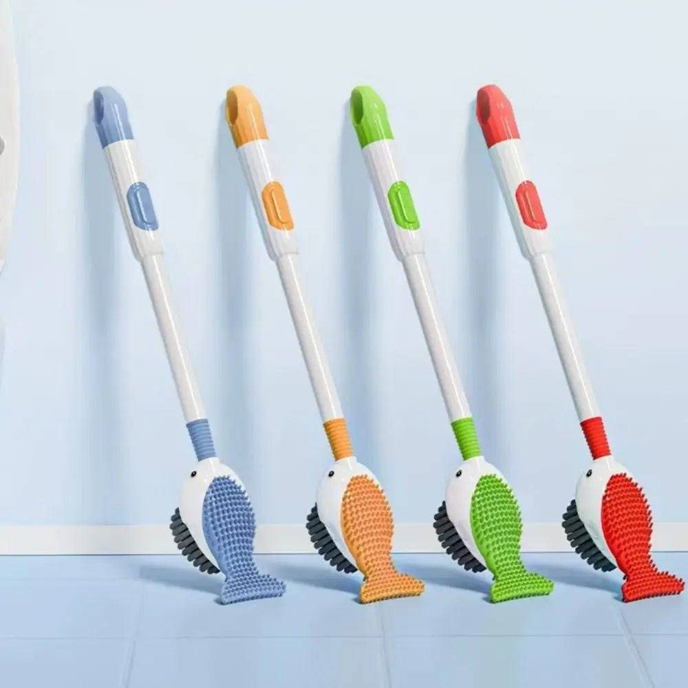 Space Saving Silicone Toilet Brush Set Non-Slip Cute Toilet Scrubber Durable Wall-Mounted Toilet Cleaner with Holder Sinks